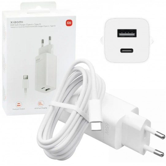 Xiaomi 65W Fast Charger Type-A + Type-C, 65 Вт, Global